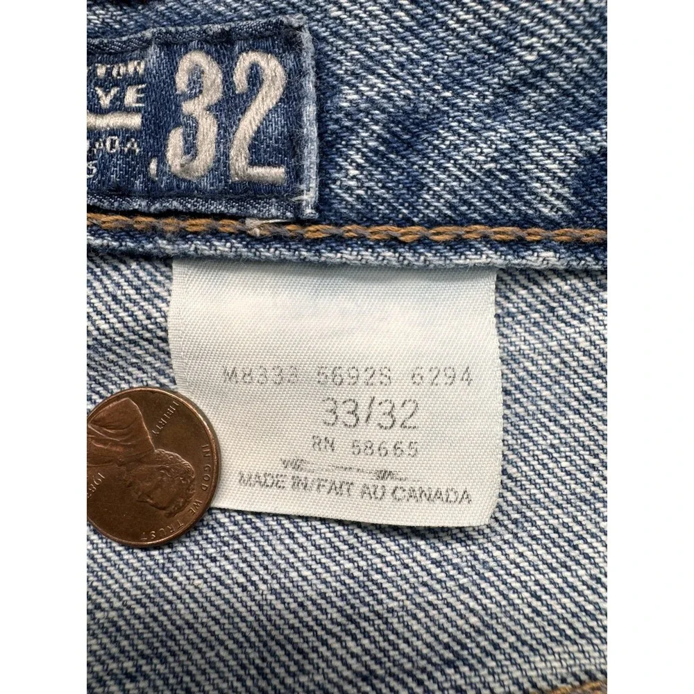 Vintage Old Rye Jeans 33x32 Baggy Loose‎ Fit Tapered Leg Distressed 90s Soft